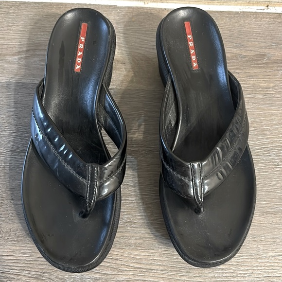 Like new Prada size 38 black sandles - Picture 1 of 4